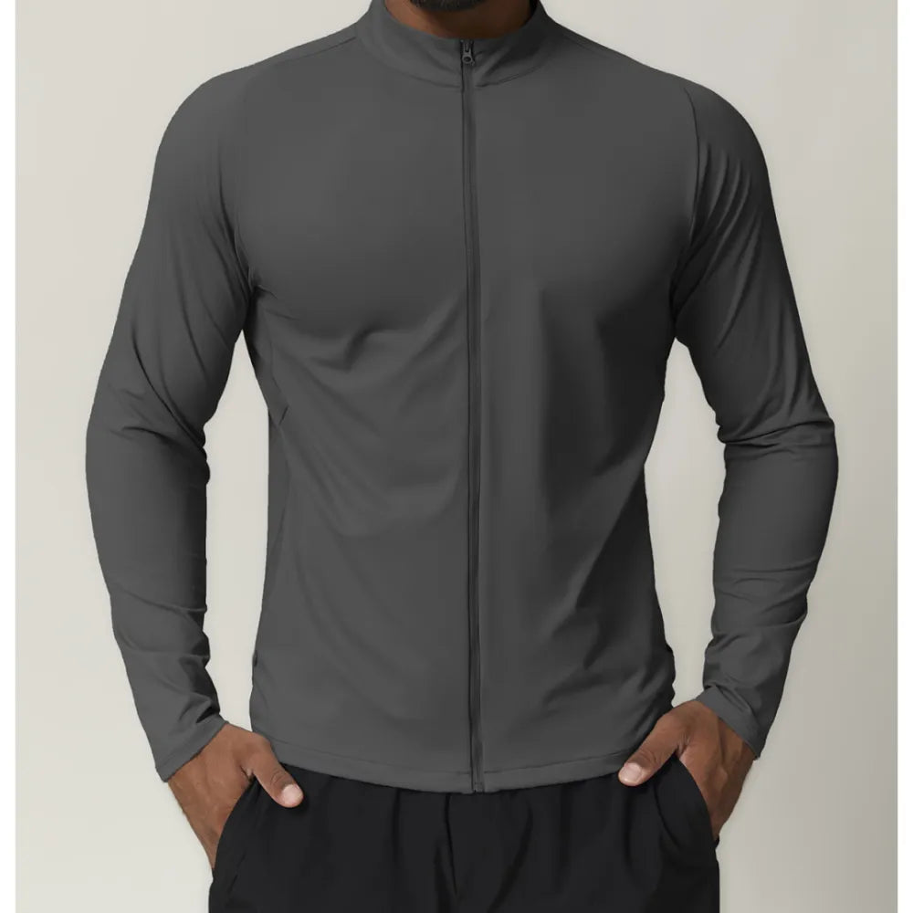 HAZAFIT RAPID Full Zip Long Sleeve T - Shirt - Grey