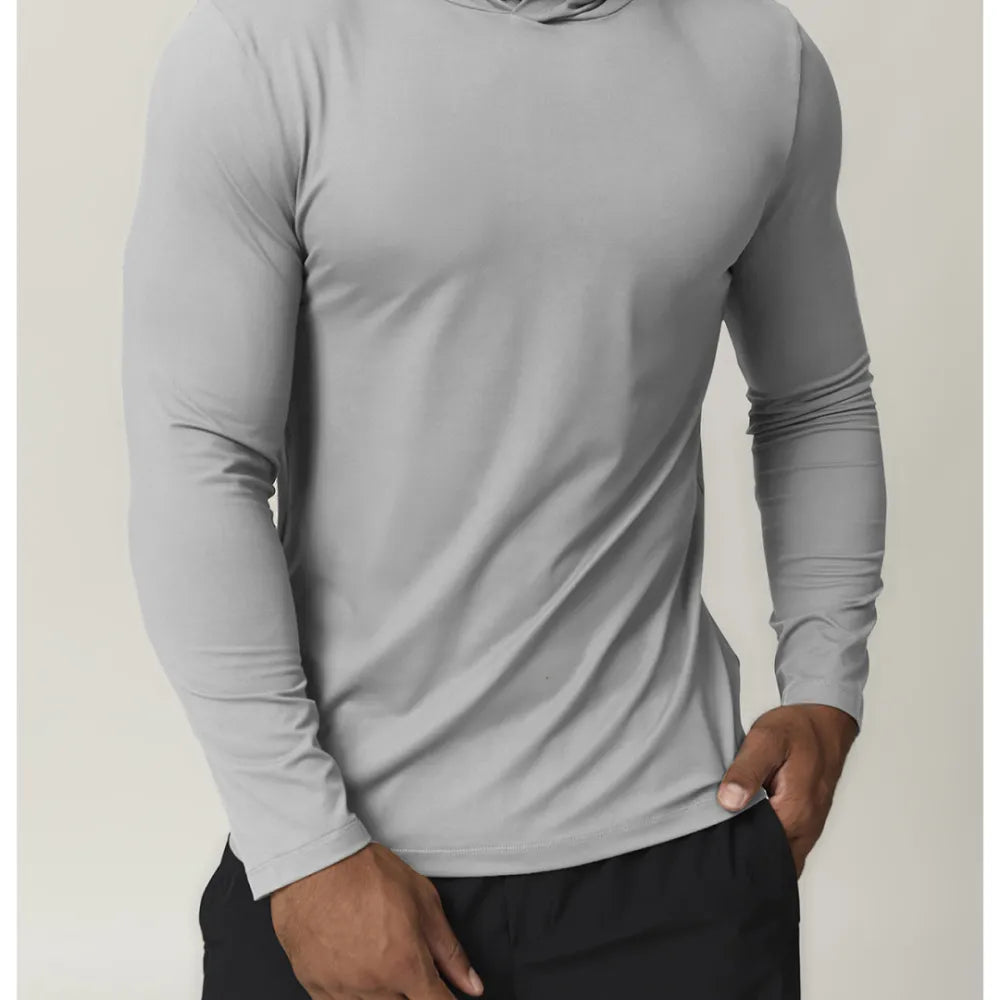 HAZAFIT RAPID Hooded Long Sleeve T - Shirt - Grey