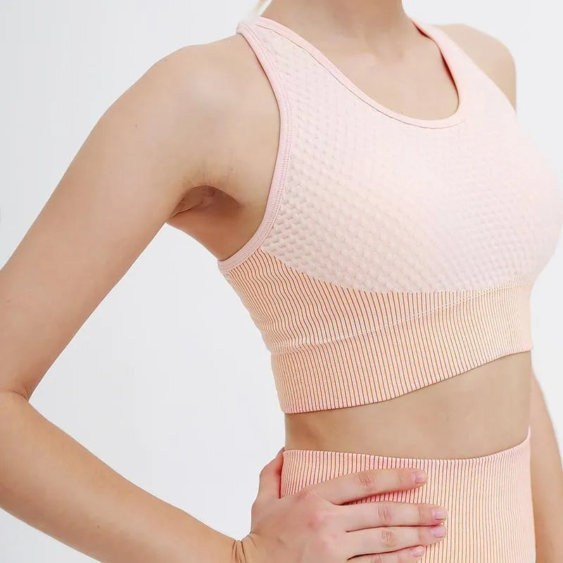 HAZAFIT FLEX Sports Crop - Peaches and Cream
