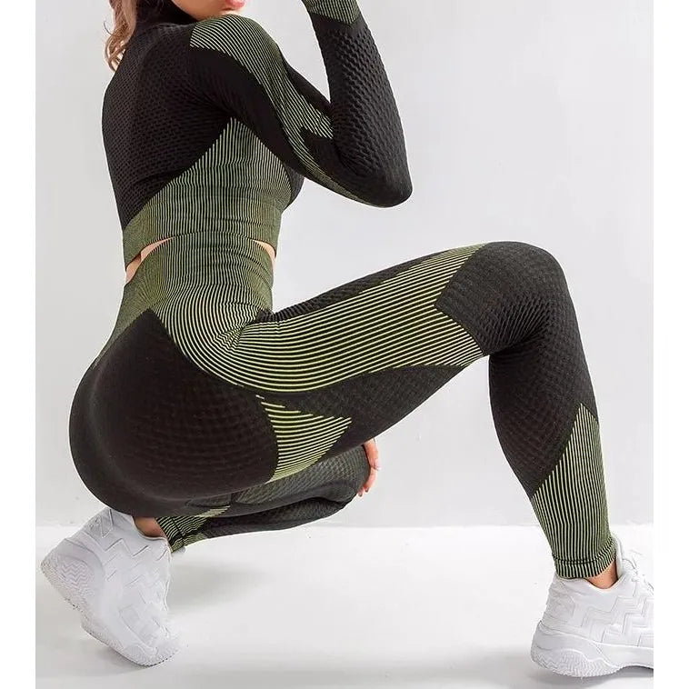 HAZAFIT FLEX Zip Crop - Lime/Black