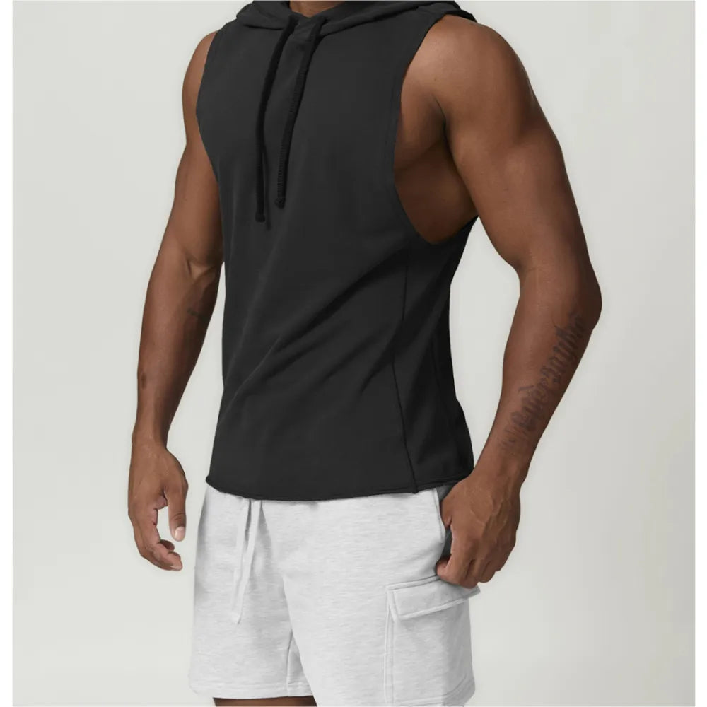HAZAFIT RAPID Drop Arm Hooded Tank - Black