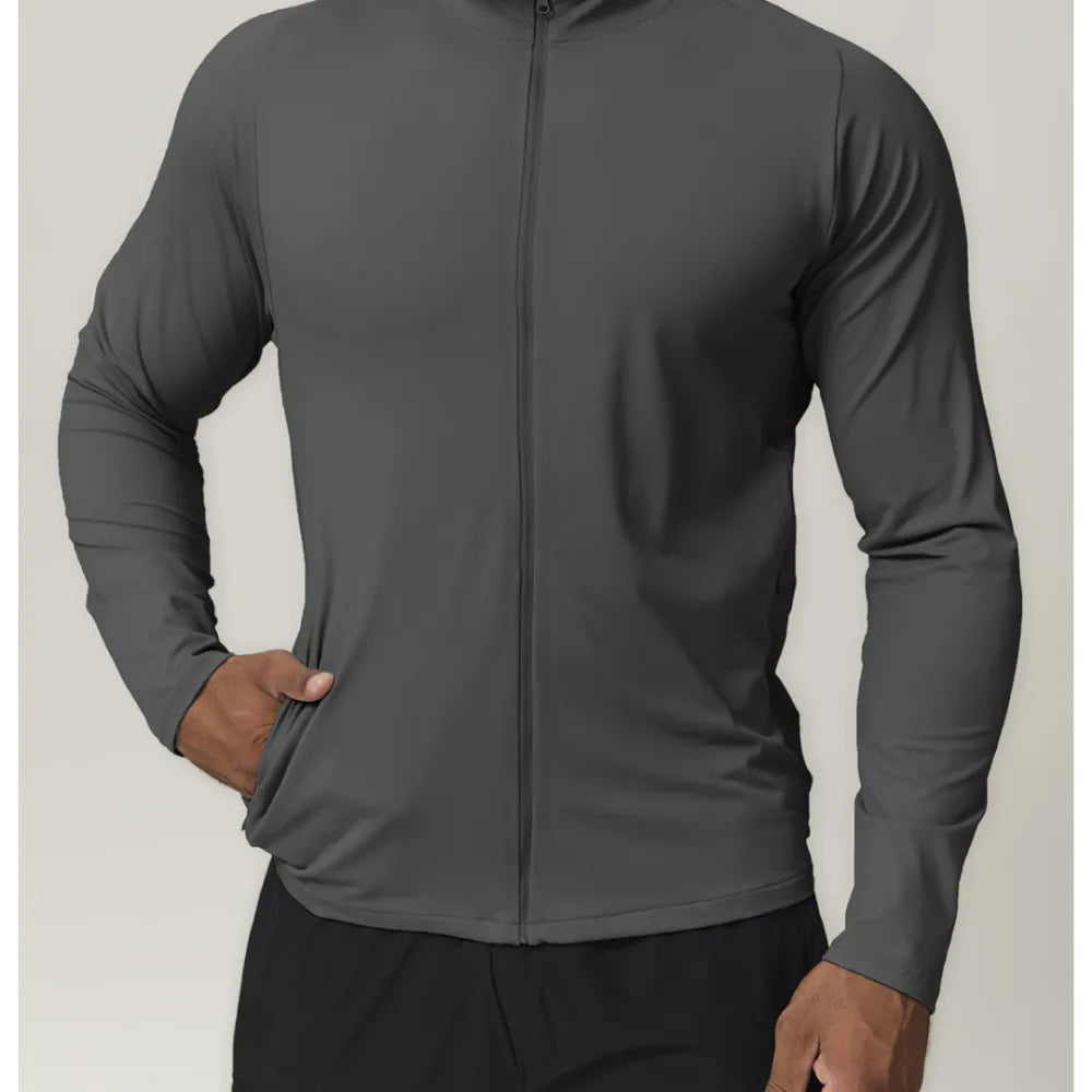 HAZAFIT RAPID Full Zip Long Sleeve T - Shirt - Grey