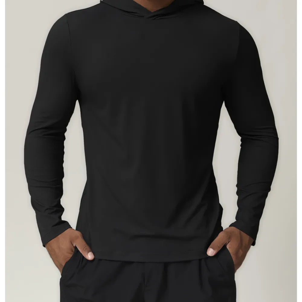 HAZAFIT RAPID Hooded Long Sleeve T - Shirt - Black