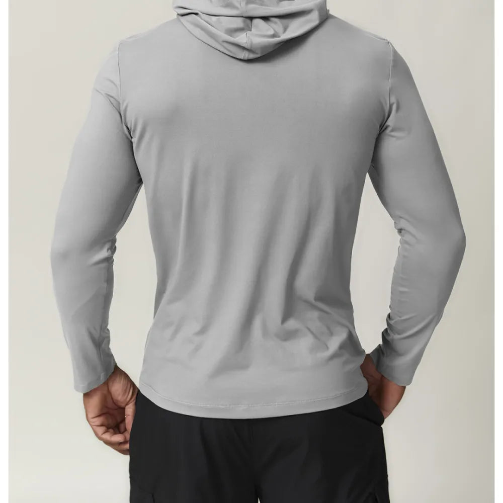 HAZAFIT RAPID Hooded Long Sleeve T - Shirt - Grey