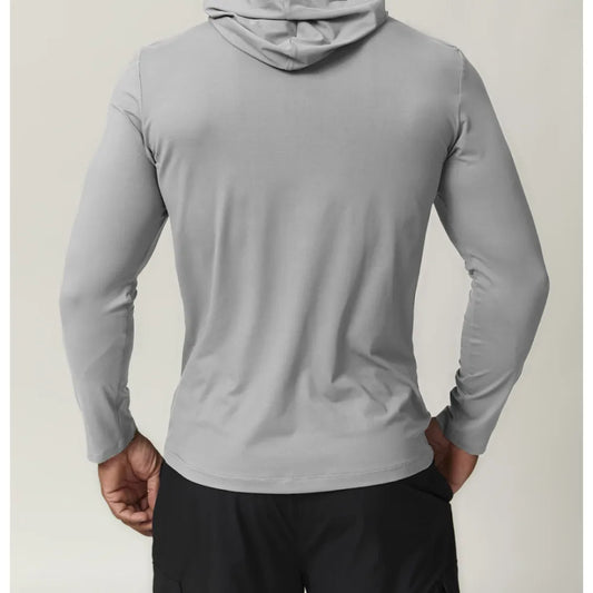 HAZAFIT RAPID Hooded Long Sleeve T - Shirt - Grey