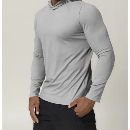 HAZAFIT RAPID Hooded Long Sleeve T - Shirt - Grey