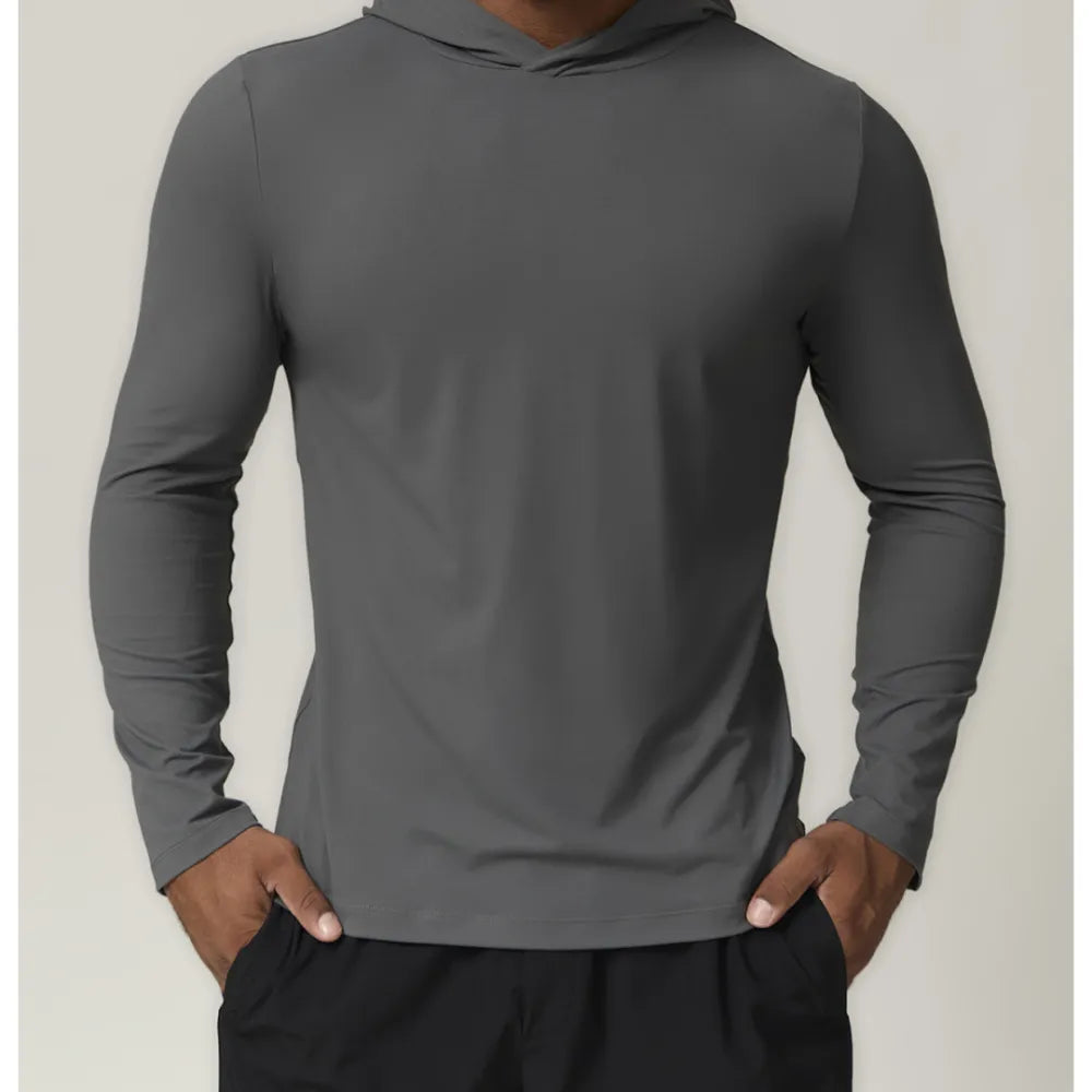 HAZAFIT RAPID Hooded Long Sleeve T - Shirt - Steel