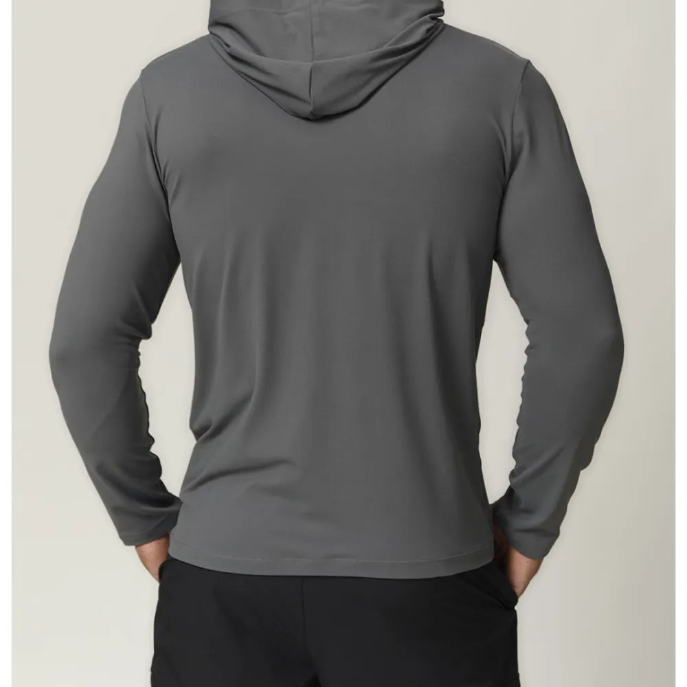 HAZAFIT RAPID Hooded Long Sleeve T - Shirt - Steel