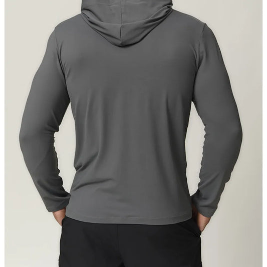 HAZAFIT RAPID Hooded Long Sleeve T - Shirt - Steel
